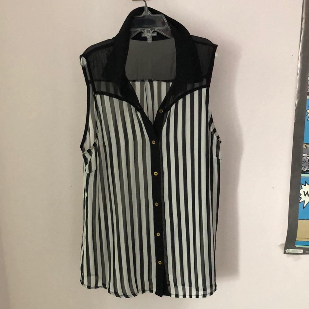 Charlotte Russe Striped Sheer Blouse